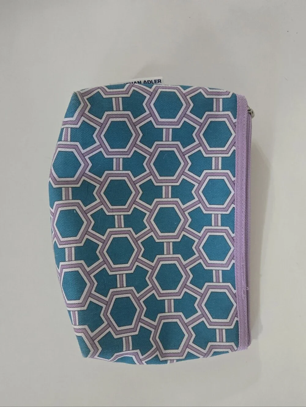 Clinique x Jonathan Adler Teal Lavender Geometric Makeup Cosmetic Bag